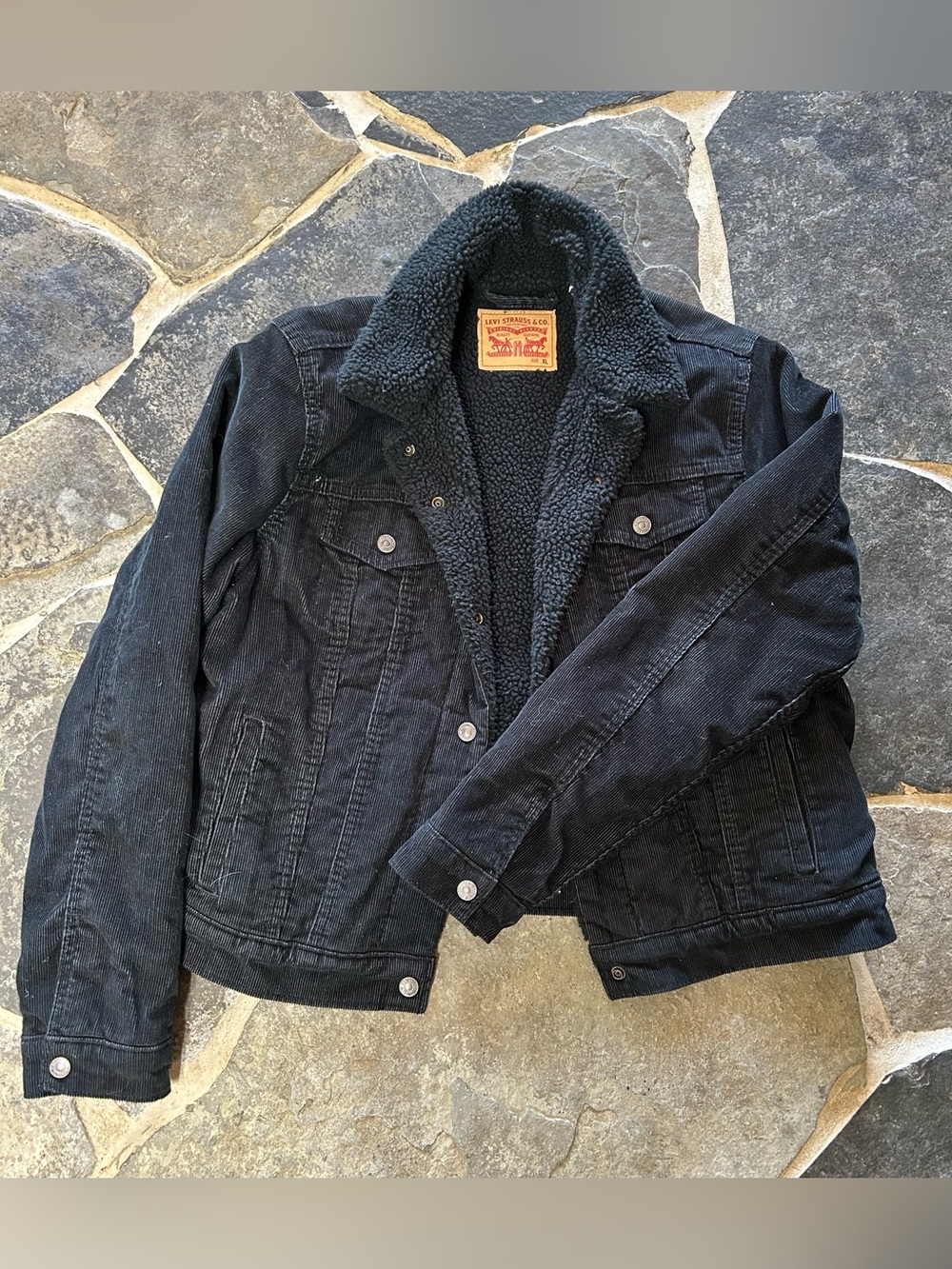 Levi's Black Sherpa-Lined Corduroy Jacket